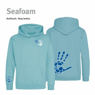 Hoodie Handball!-Collection Minis seafoam 3/4 Jahre (ca. 98/104) blau/weiss