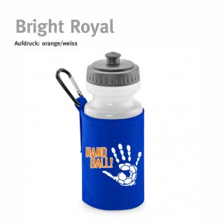 Trinkflasche mit Halter Handball!-Collection bright royal