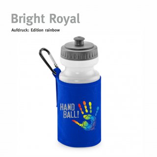 Trinkflasche mit Halter Handball!-Collection bright royal rainbow