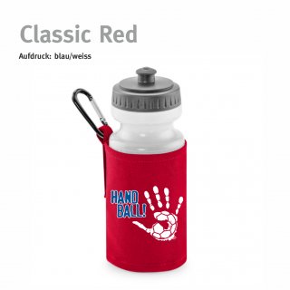 Trinkflasche mit Halter Handball!-Collection classic red blau/weiss