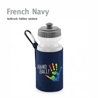 Trinkflasche mit Halter Handball!-Collection french navy rainbow