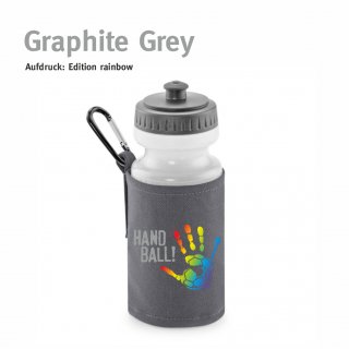 Trinkflasche mit Halter Handball!-Collection graphite grey rainbow