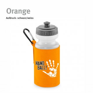 Trinkflasche mit Halter Handball!-Collection orange