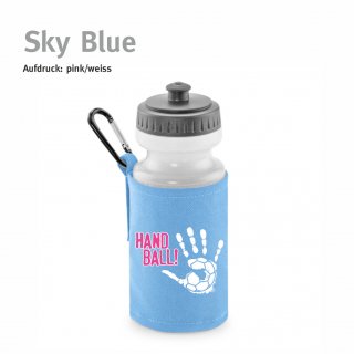 Trinkflasche mit Halter Handball!-Collection sky blue