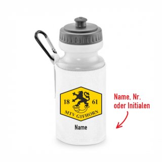 MTV Gifhorn Basic Trinkflasche mit Halter white inkl. Name