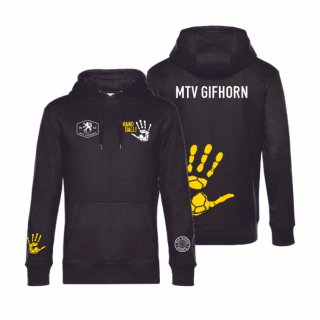 MTV Gifhorn Basic Hoodie Kids jet black/gelb 7/8 (122/128) ohne Zusatzaufdruck