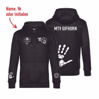 MTV Gifhorn Basic Hoodie Unisex black/wei 4XL inkl. Name oder Initialen oder Nr.