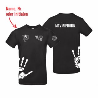 MTV Gifhorn Basic T-Shirt Unisex black/wei L inkl. Name oder Initialen oder Nr.