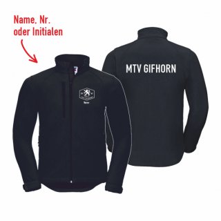 MTV Gifhorn Basic Softshelljacke Unisex black 4XL inkl. Name oder Initialen oder Nr.