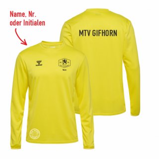 MTV Gifhorn hmlESSENTIAL Poly Sweatshirt Kids blazing yellow 164 inkl. Name oder Initialen oder Nr.