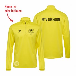 MTV Gifhorn hmlESSENTIAL Poly Half Zip Sweat Kids blazing yellow 164 inkl. Name oder Initialen oder Nr.