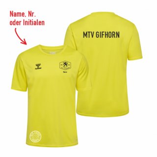 MTV Gifhorn hmlESSENTIAL Poly Jersey S/S Lady blazing yellow S inkl. Name oder Initialen oder Nr.