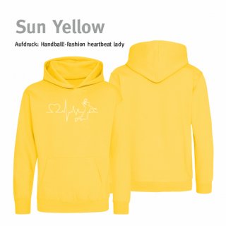 Handball!-Fashion heartbeat lady Hoodie Kids 12/13 Jahre (ca. 152/164) Sun Yellow