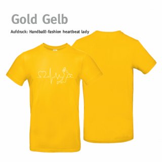 Handball!-Fashion heartbeat lady T-Shirt  Unisex M Gold Gelb