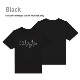 Handball!-Fashion heartbeat lady T-Shirt  Kids 7/8 Jahre (ca. 122/128) Black