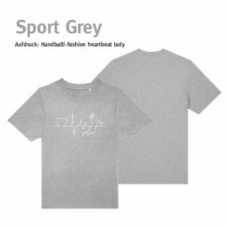 Handball!-Fashion heartbeat lady T-Shirt  Kids 12/13 Jahre (ca. 152/158) Sport Grey