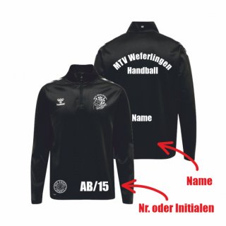 MTV Weferlingen hmlCORE XK Poly Half Zip Sweat Kids black 176 inkl. Initialen oder Nr. oder Name