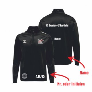 SG ZB hmlCORE XK Poly Half Zip Sweat Unisex black S inkl. Initialen oder Nr. oder Name