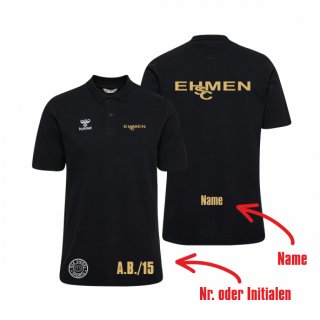 HSC Ehmen HMLGO 2.0 Cotton Polo Unisex black L inkl. Initialen oder Nr. oder Name