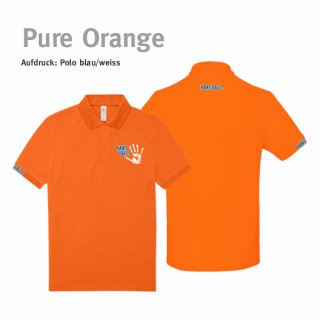 Poloshirt Handball!-Collection Unisex pure orange S blau/weiss