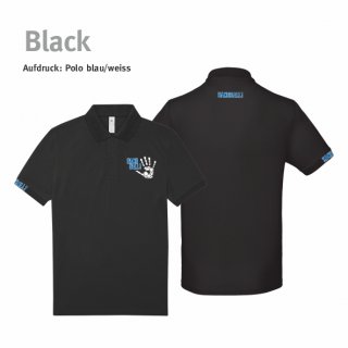 Poloshirt Handball!-Collection Unisex black S blau/weiss