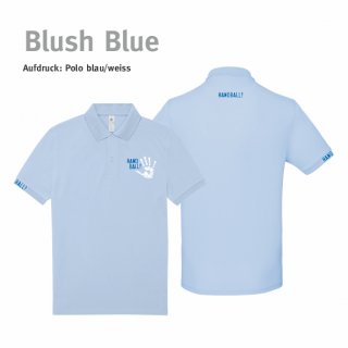 Poloshirt Handball!-Collection Unisex blush blue S blau/weiss