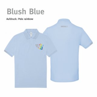 Poloshirt Handball!-Collection Unisex blush blue 3XL rainbow