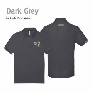 Poloshirt Handball!-Collection Unisex dark grey 5XL rainbow