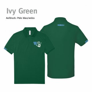 Poloshirt Handball!-Collection Unisex ivy green S blau/weiss