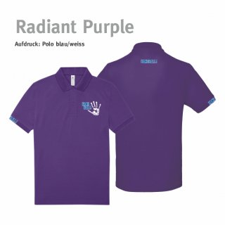 Poloshirt Handball!-Collection Unisex radiant purple S blau/weiss