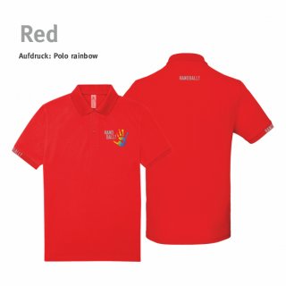 Poloshirt Handball!-Collection Unisex red 3XL rainbow