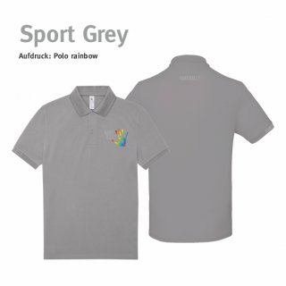 Poloshirt Handball!-Collection Unisex sport grey 5XL rainbow