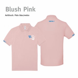 Poloshirt Handball!-Collection Unisex blush pink S blau/weiss