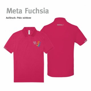 Poloshirt Handball!-Collection Unisex meta fuchsia 3XL rainbow