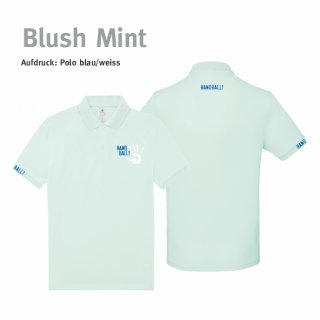 Poloshirt Handball!-Collection Unisex blush mint S blau/weiss