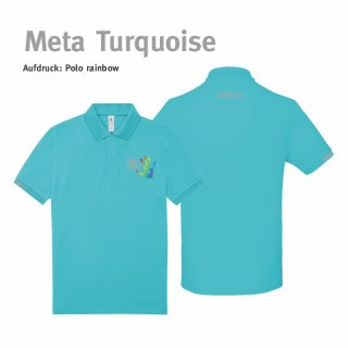 Poloshirt Handball!-Collection Unisex meta turquoise 3XL rainbow