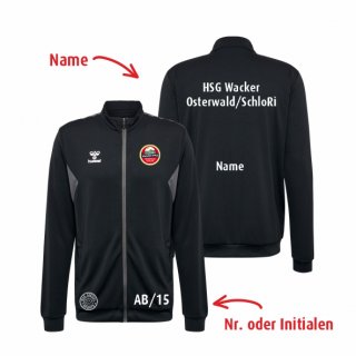 HSG WOS HMLAuthentic PL Zip Jacket Kids black 140 inkl. Initialen oder Nr. oder Name