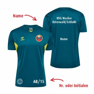 HSG WOS HMLAuthentic PL Jersey S/S Kids blue coral/sulphur spring 140 inkl. Initialen oder Nr. oder Name