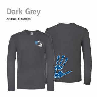 Longsleeve Shirt Handball!-Collection Unisex dark grey S blau/weiss