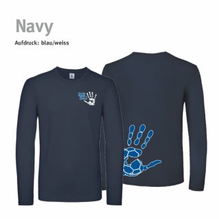 Longsleeve Shirt Handball!-Collection Unisex navy S blau/weiss