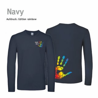Longsleeve Shirt Handball!-Collection Unisex navy 4XL rainbow