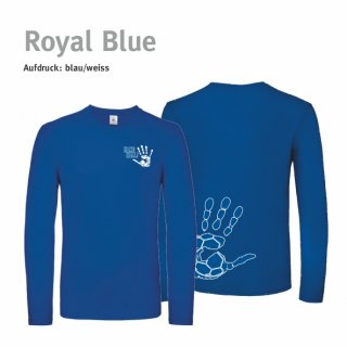 Longsleeve Shirt Handball!-Collection Unisex royal blue S blau/weiss