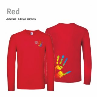 Longsleeve Shirt Handball!-Collection Unisex red 4XL rainbow