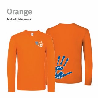Longsleeve Shirt Handball!-Collection Unisex orange S blau/weiss