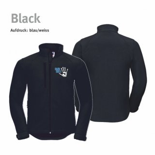 Softshelljacke Handball!-Collection Unisex black XS blau/weiss