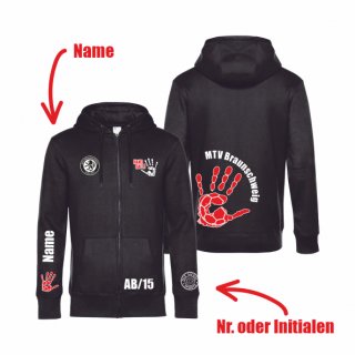 MTV BS Basic Hoodie-Jacke Lady schwarz XL inkl. Initialen oder Nr. oder Name