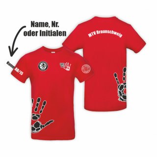 MTV BS Basic T-Shirt Unisex rot S inkl. Initialen oder Nr. oder Name