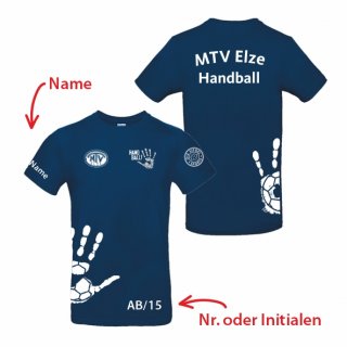 MTV Elze Handball T-Shirt Kids navy/wei 122/128 inkl. Initialen oder Nr. oder Name