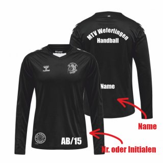 MTV Weferlingen hmlCORE XK Poly Jersey L/S Unisex black XL inkl. Initialen oder Nr. oder Name