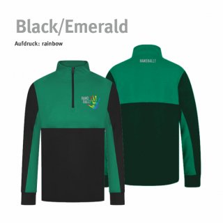 Half Zip Handball!-Collection Unisex black/emerald 3XL rainbow